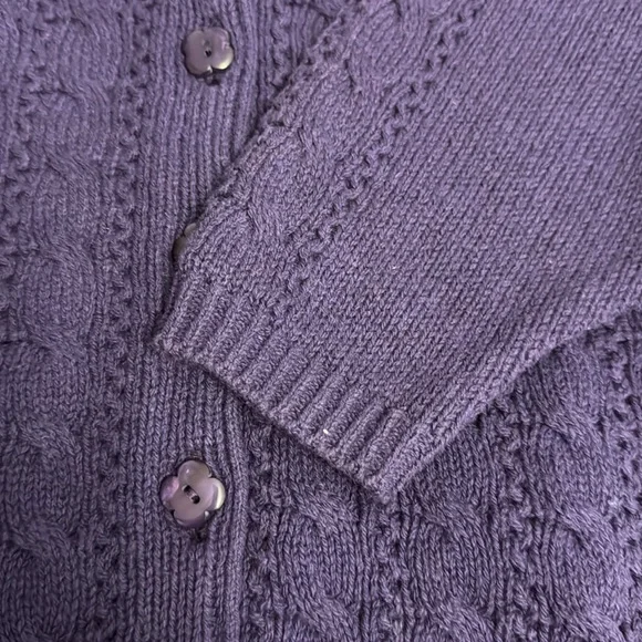 Vintage Northern Reflections S Oversized Purple Knit Cardigan - Picture 5 of 6